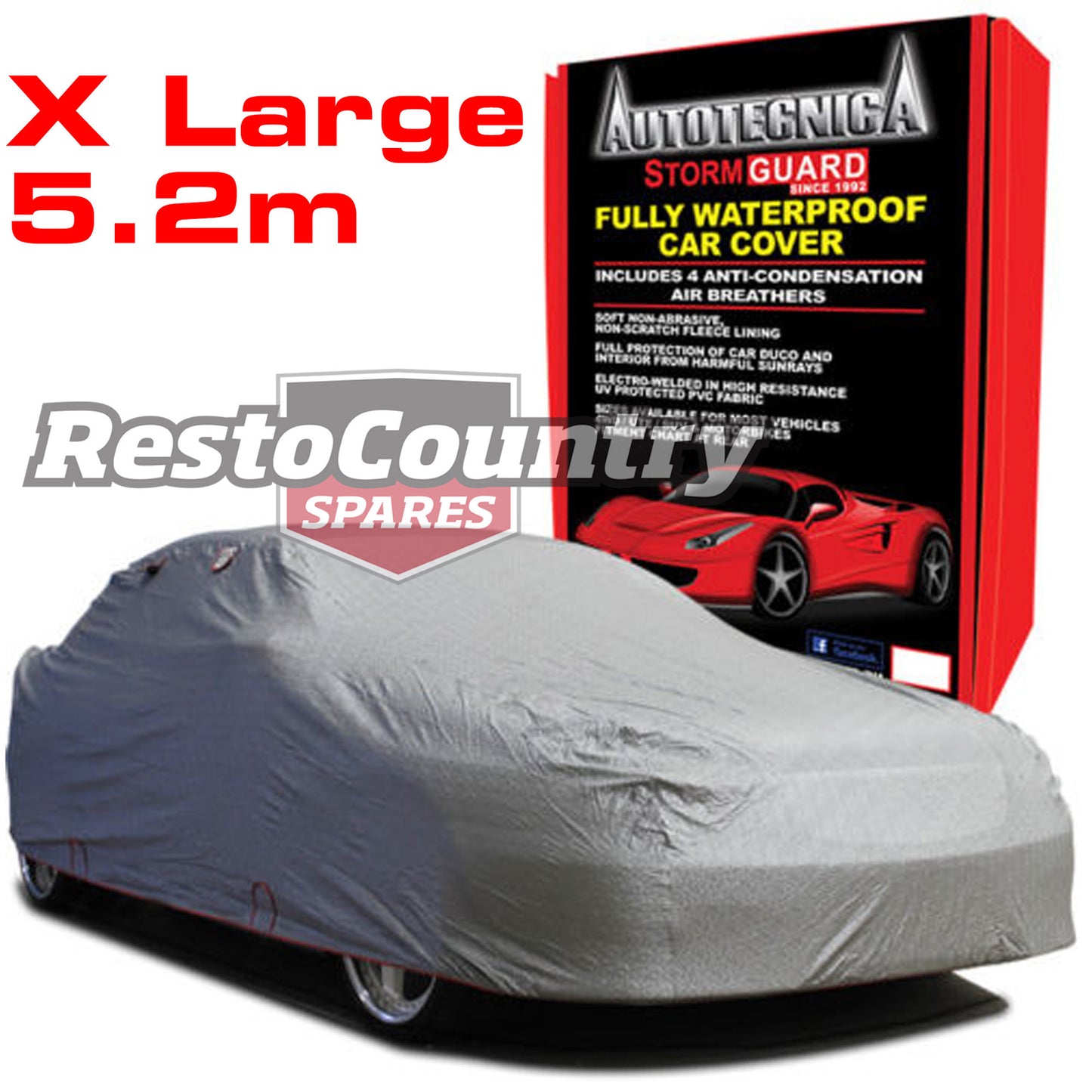 Autotecnica Stormguard Car Cover X Large 5.2M Fully Waterproof UV Protect 1/188 - 1-188