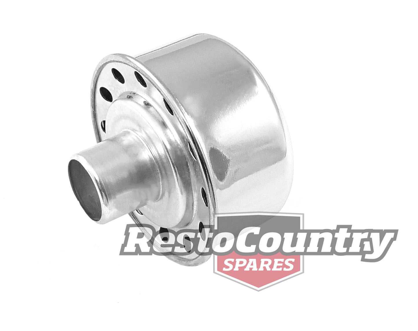 "Holden Chrome Oil Cap Vented / Breather PUSH in 1" Neck 6Cyl V8 rocker engine - 101939"