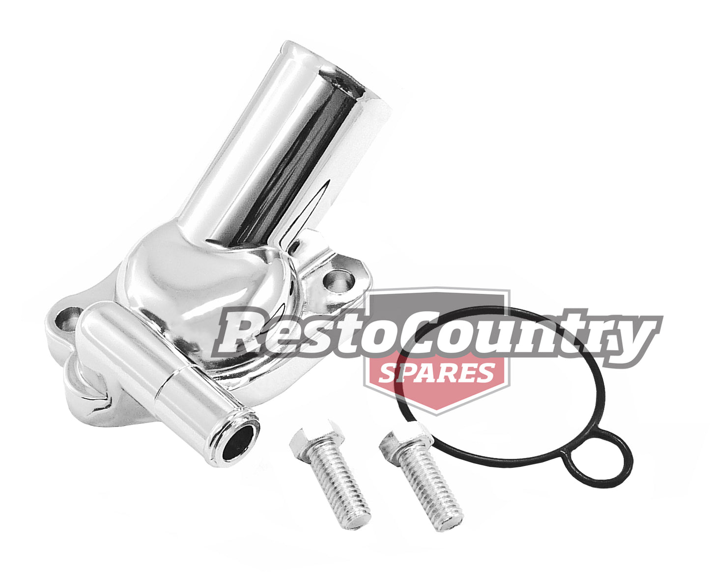 Holden Chrome V8 SINGLE Pipe Thermostat Housing Water Outlet 253 308 O-Ring Seal - 102064