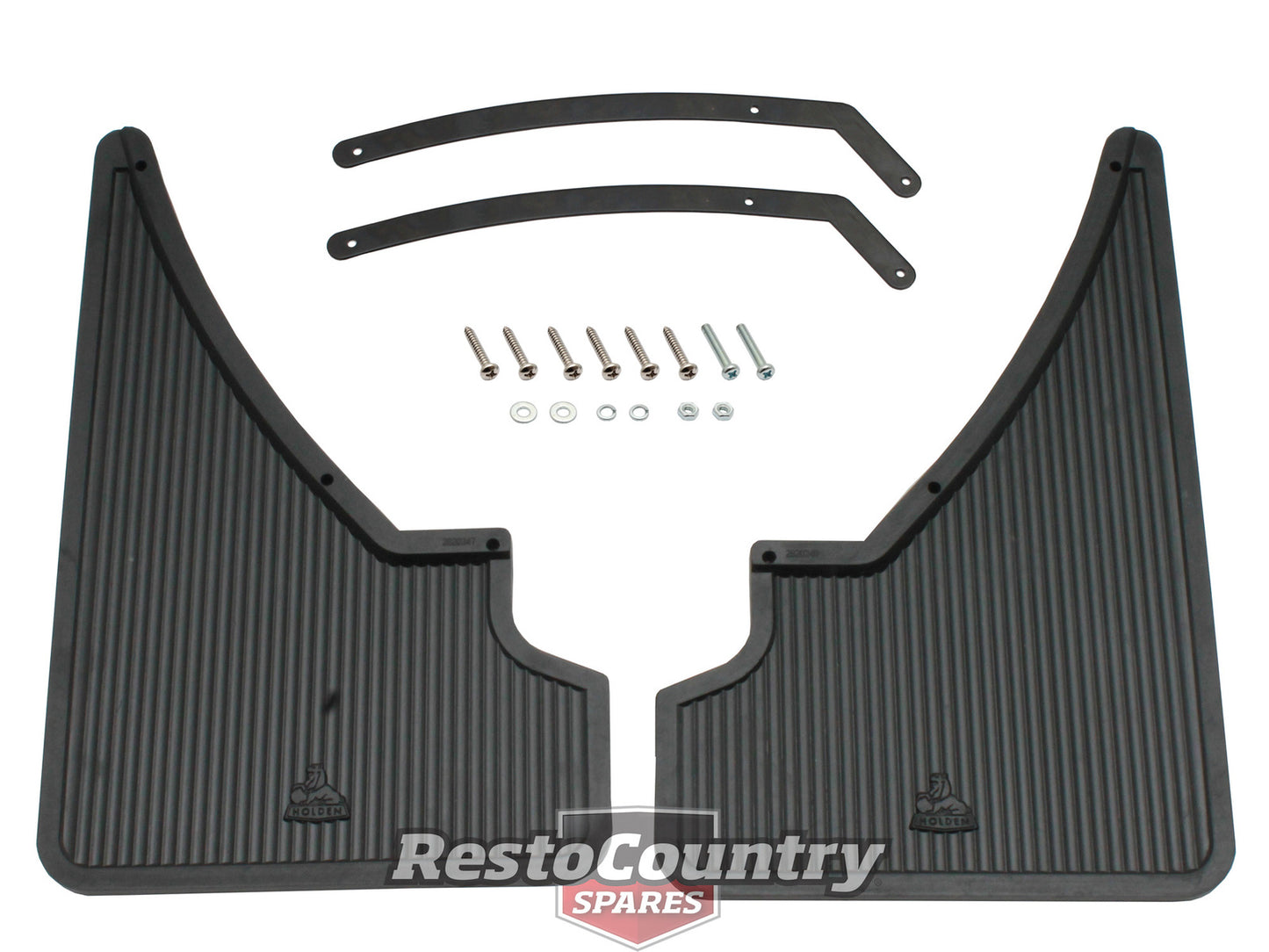 Holden REAR Mud Flaps w/Logo HQ all. HJ HX Coupe. HJ HX HZ WB Ute Van Mudflaps - 2820200