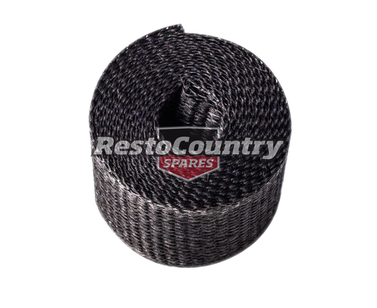 Black Coloured Exhaust Wrap 50mm x 7.5mt Roll 650‚Äö√Ö‚àûC Continuous - 322025B