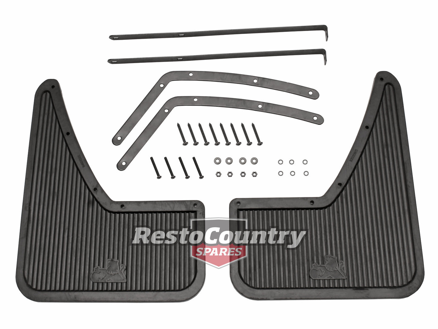 Holden Commodore FRONT Mudflap Kit x2 NEW VK VL W/ Lion Logo mud flaps shield - 92020918