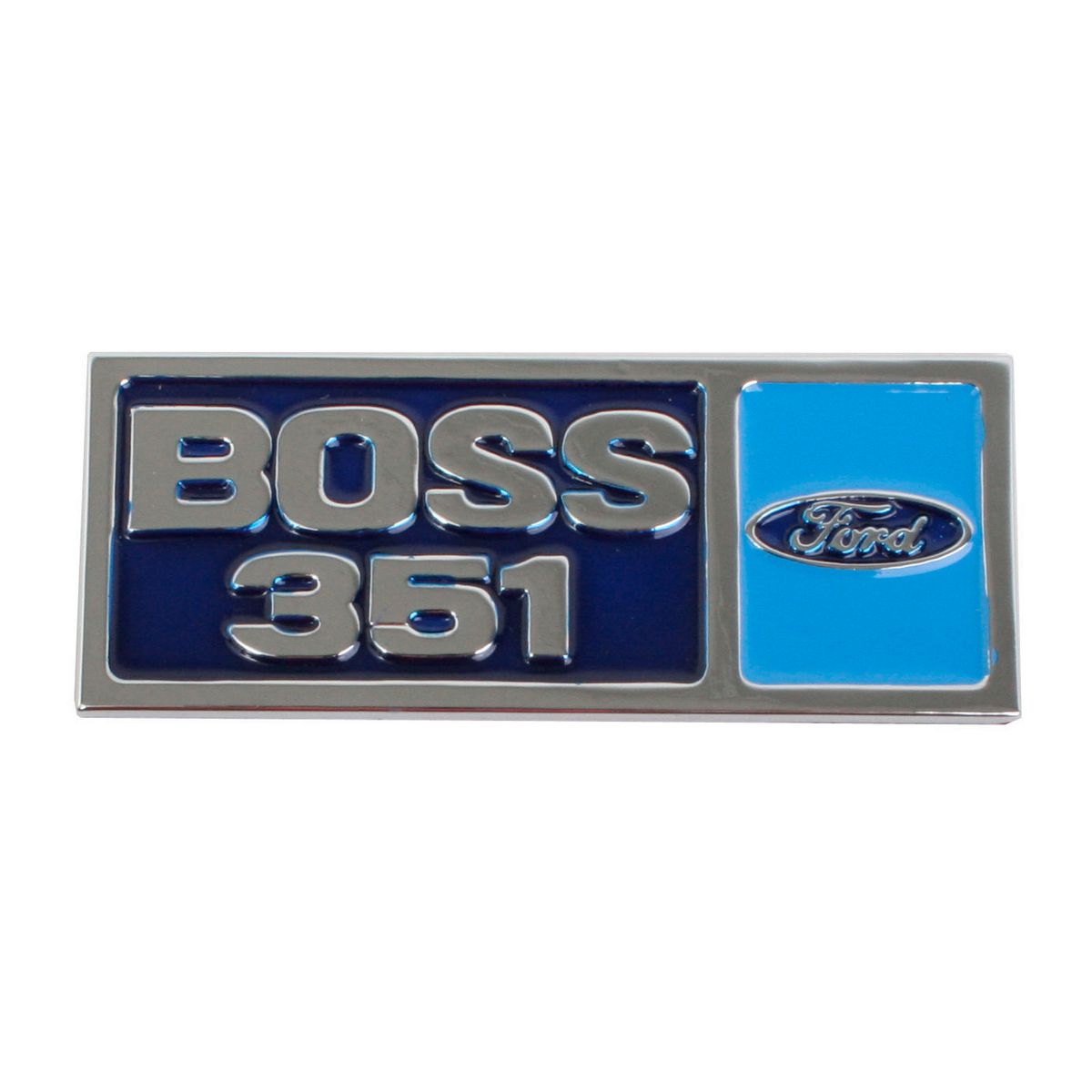 Ford Chrome "Boss 351" Badge Plaque Suit Alloy Rocker Cover XW XY XA XB XC V8