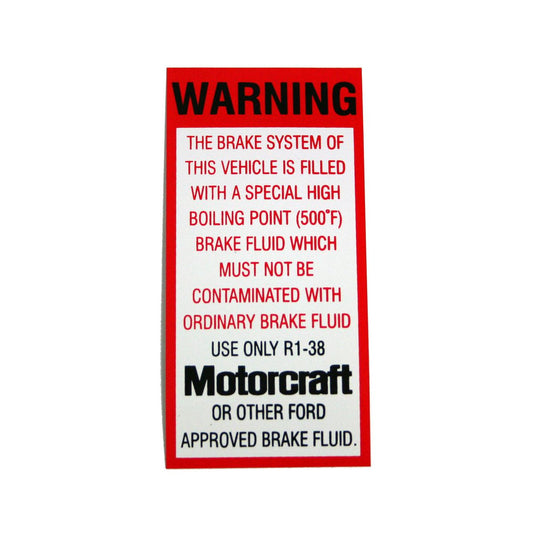 Ford Brake Fluid Decal XA XB XC ZF ZG ZH sticker label  motorcraft