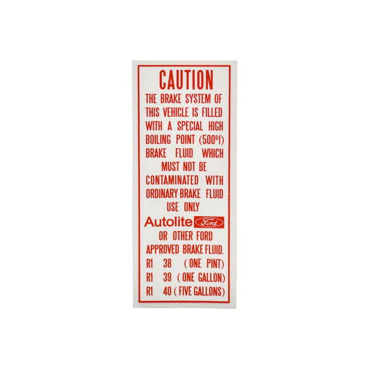 Ford Brake Fluid - AUTOLITE - decal Falcon XW XY Fairlane ZC ZD sticker
