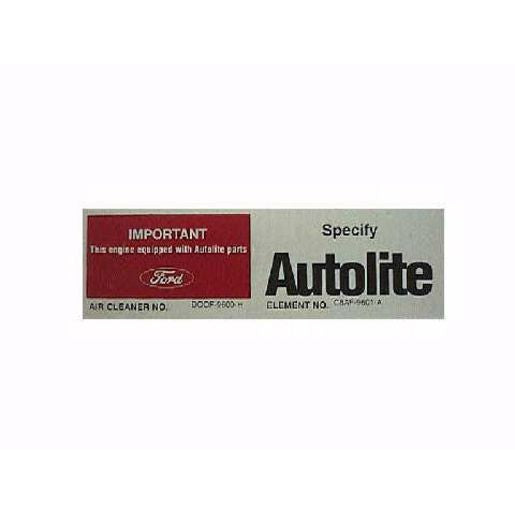 Ford Air Cleaner Shaker Decal - AUTOLITE - XY GT Falcon NEW sticker label
