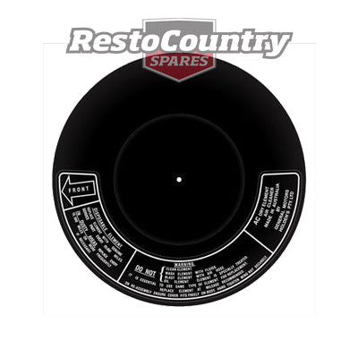 Holden 186 6Cyl Air Cleaner Decal ONLY HK HT HG filter sticker element - ACD1001
