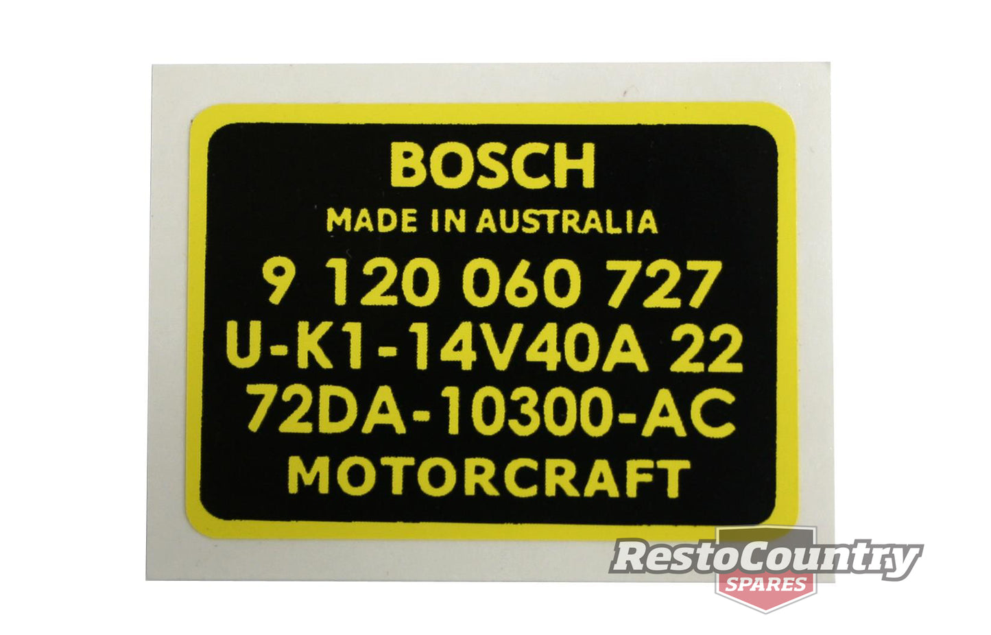 Ford Alternator Decal "Bosch System" XA ZF Falcon Fairlane sticker alt