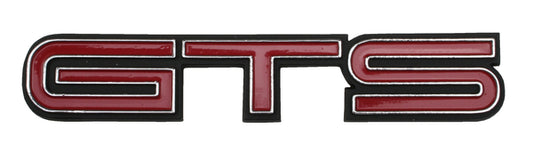 Holden 'GTS' Badge Red x1 HQ Guard / Fender or Boot Metal Emblem - B1013