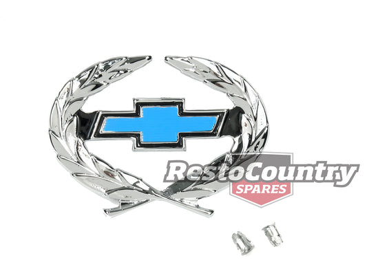 Holden Chrome Wreath Badge Blue Chev Bowtie HQ Export chevrolet emblem - B1071
