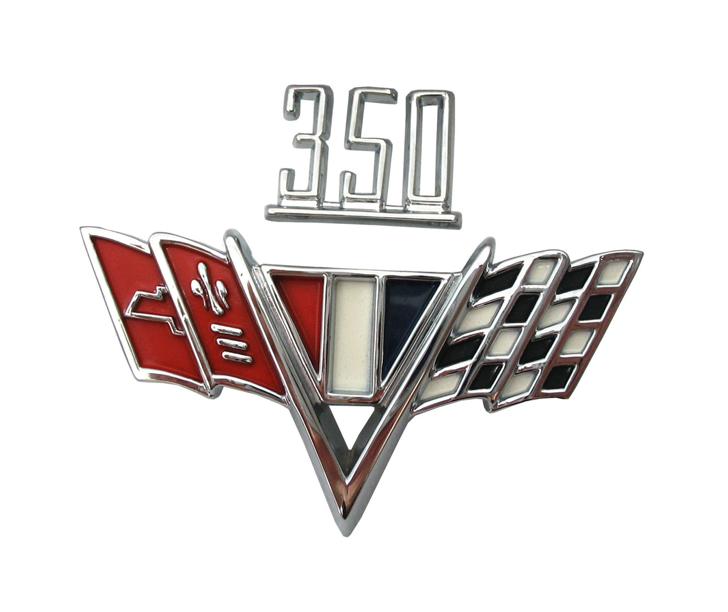 Holden HK HT HG HQ - 350 - Badge +Flags +Clips Chev V8 Sedan Wag Ute Van Monaro - B1083A