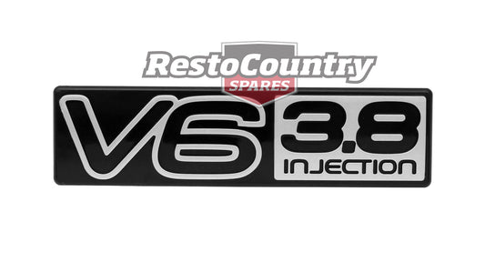 "Holden Commodore Silver "V6 3.8 Injection" Badge VN VG Boot / Tailgate emblem - B1166"