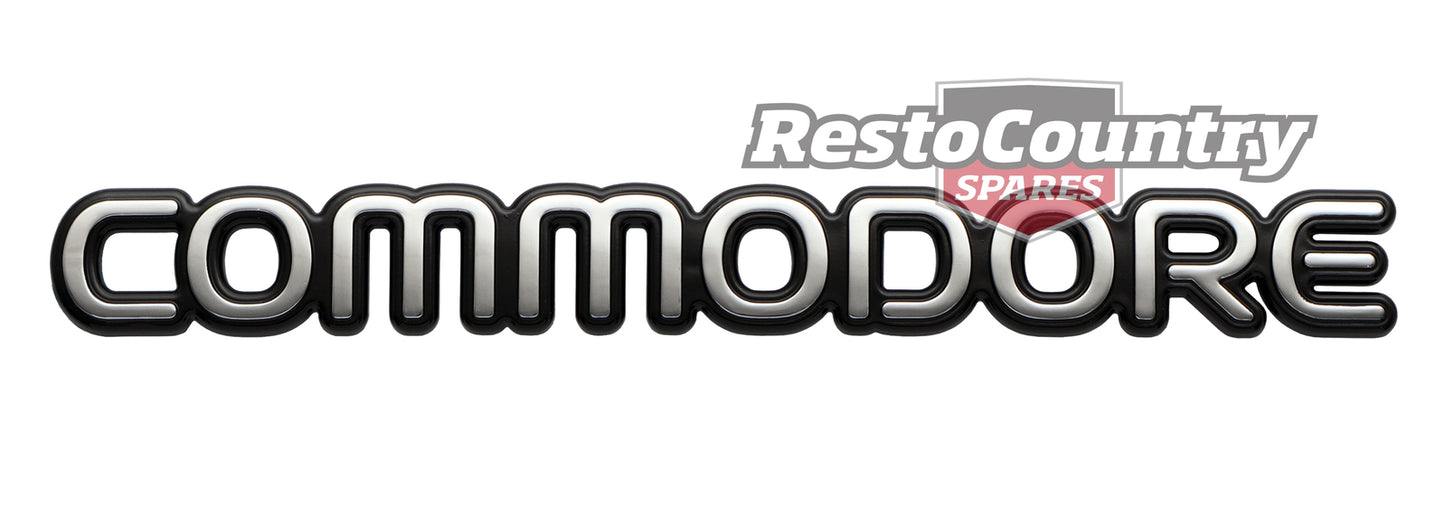 Holden 'COMMODORE' Boot Tailgate Badge Chrome/Black VP VR Executive Sed Wag - B1178