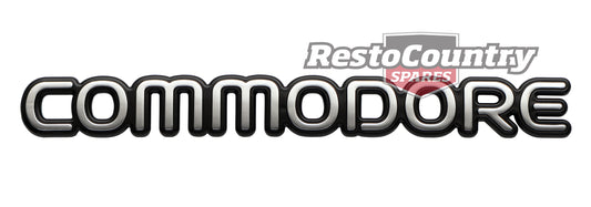 Holden 'COMMODORE' Boot Tailgate Badge Chrome/Black VP VR Executive Sed Wag - B1178