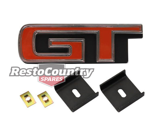Ford XA "GT" Grille Badge + Fitting Clips Falcon Emblem - B2026