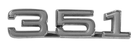 "Ford Chrome "351" Fender / Guard Badge x1 ZC ZD Fairlane - B2030"