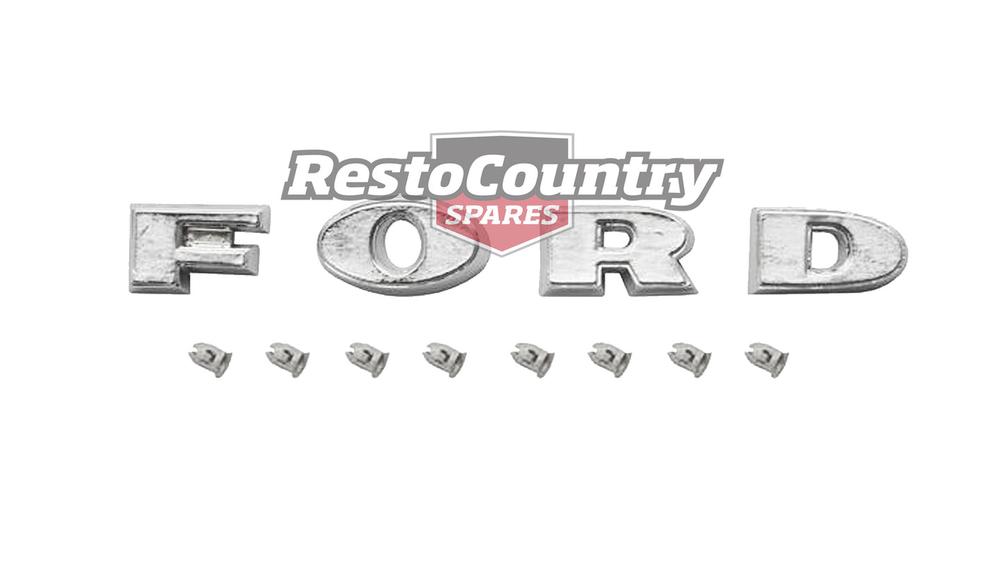 Suit Ford Bonnet Badge Letter Set + Clips F O R D  XK XL XM XP hood - B2097