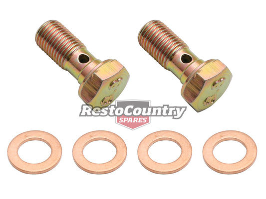 "Ford Falcon Brake Banjo Bolt Kit 3/8" x 24 GOLD w/ Washers XW XY XA XB XC XD XE - BB11001"