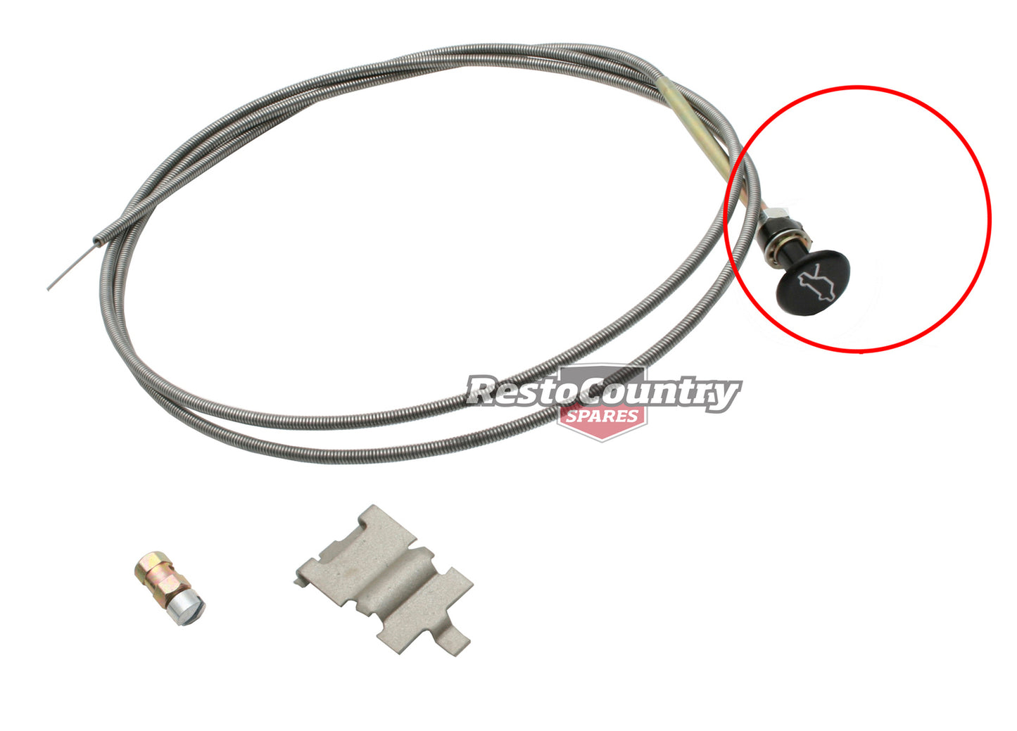 Holden Bonnet Release Cable With Round Knob +Fitting Kit LH Early LX Torana - BC1009