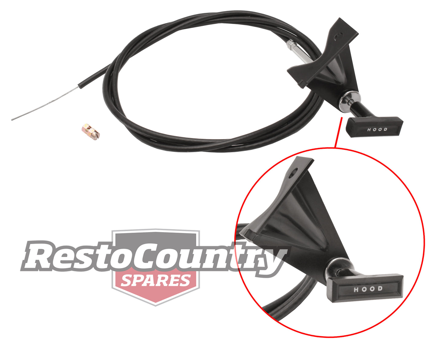 Ford Bonnet Release Cable + Fitting Bracket CONCOURSE Quality XA XB ZF ZG hood open - BC2003