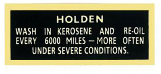 Holden Oil Filler Cap Decal EH HK HT HG HQ NEW  sticker  label - BD1041