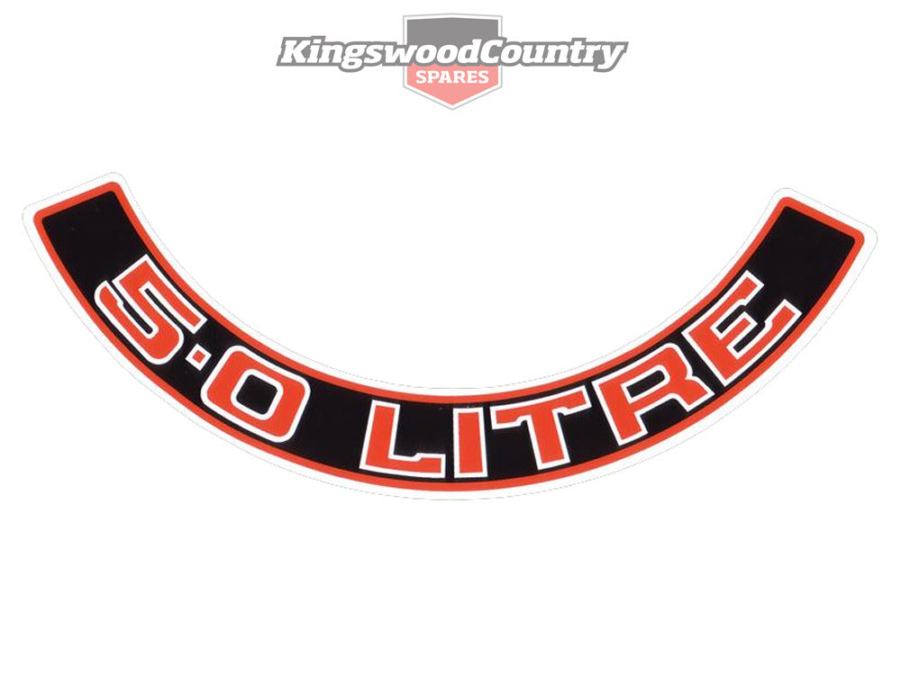 Holden 5.0 LITRE Engine Air Cleaner Decal Red HZ VB V8 filter motor - BD1054