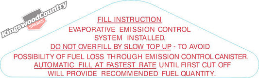 Holden Fuel Filler Door Instructions Decal HQ HJ HX HZ LH LX UC flap number plate - BD1121