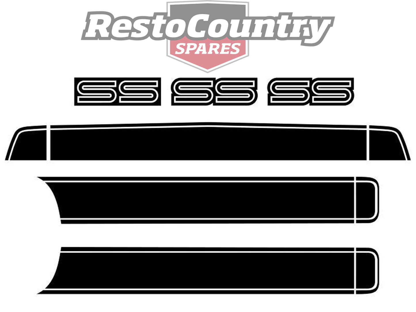 Holden HQ SS Stripe Decal Kit Stripes Bonnet & Boot Complete sticker - BD1200