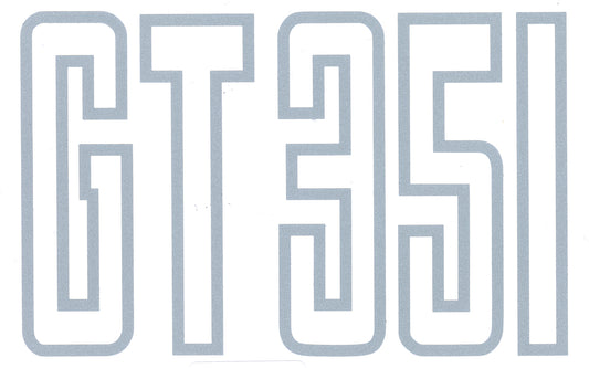 "Ford Silver "GT 351" Fender / Guard Decal x1 XB GT Large sticker panel - BD4386"