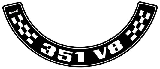Ford Air Cleaner - 351 V8 - Decal SMALL Falcon XA XB Fairlane ZF ZG sticker - BD4388