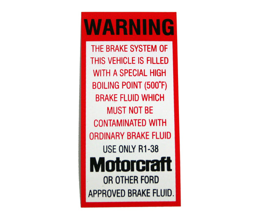 Ford Brake Fluid Decal XA XB XC ZF ZG ZH sticker label  motorcraft - BD4434