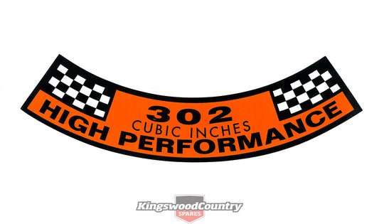 Ford XW GT Air Cleaner - 302 High Performance - Engine Air Cleaner decal NEW - BD4574