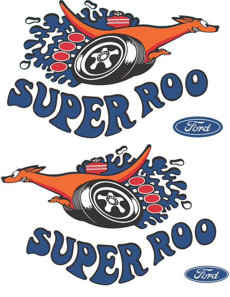 Ford XW GT 'SUPER ROO' Guard Decal Pair LARGE  sticker emblem  fender - BD4576