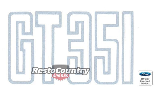 Ford 'GT 351' Boot Decal SILVER XB GT sticker  emblem  trunk  label - BD4581