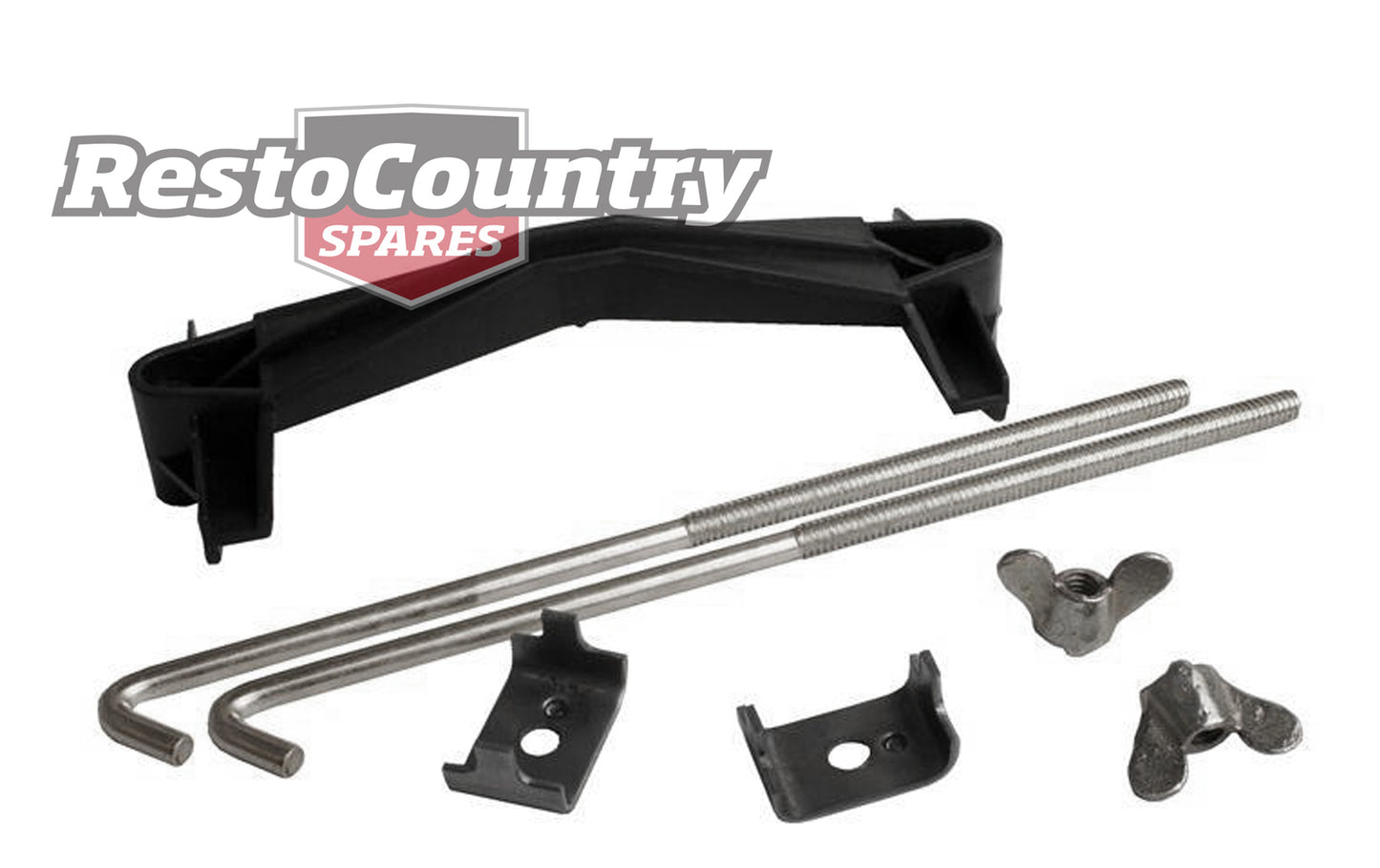Holden Battery Hold Down Clamp Kit w/ Logo EJ EH HD HR HK HT HG HQ HJ HX HZ WB - BH1000
