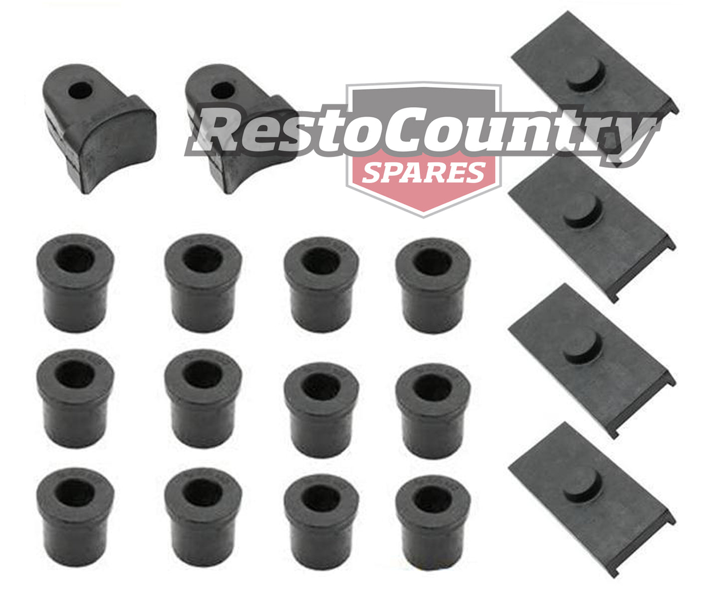 Holden Rear Suspension Rubber Bush Kit Shackle +Pad +Bump FX Sedan NOT Business - BKR1004