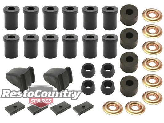 Holden Rear Suspension Rubber Bush Kit Pad + Bump + Shackle FB EK Sedan or Wagon - BKR1007