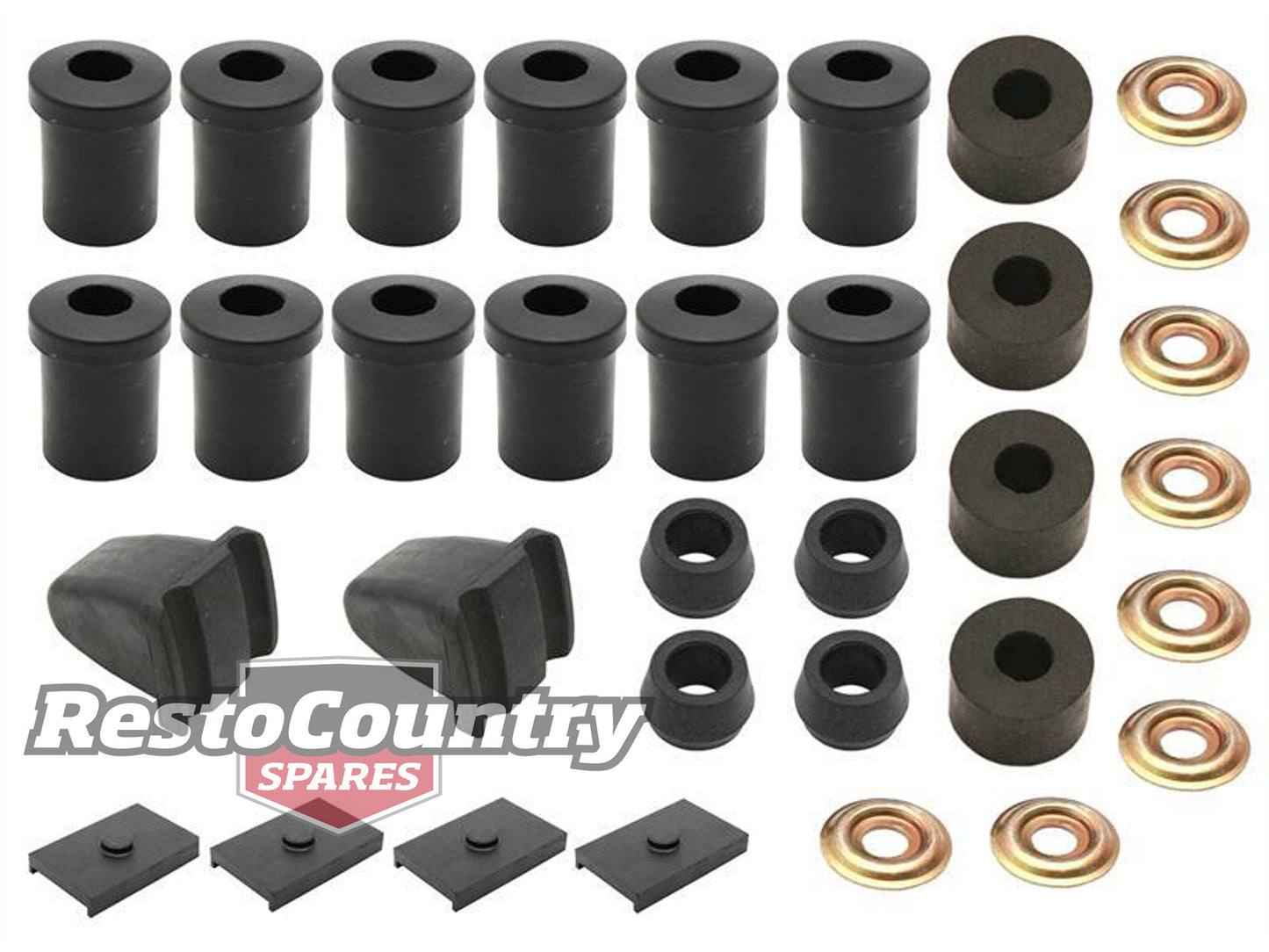 Holden Rear Suspension Rubber Bush Kit Pad + Bump + Shackle FB EK Ute +Panel Van - BKR1008