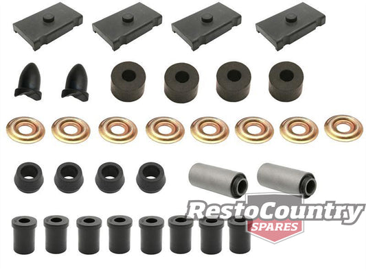 Holden Rear Suspension Rubber Bush Kit Pad + Bump + Shackle EJ EH Sedan or Wagon - BKR1009