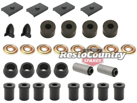 Holden Rear Suspension Rubber Bush Kit Pad + Bump + Shackle EJ EH Ute or Van - BKR1010