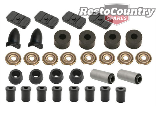 Holden Rear Suspension Rubber Bush Kit Pad + Bump + Shackle HD HR Sedan or Wagon - BKR1011