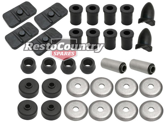 Holden Rear Suspension Rubber Bush Kit Pad + Bump + Shackle HK Ute or Panel Van - BKR1014