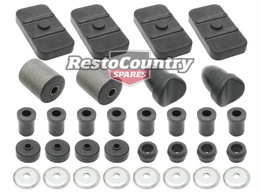 Holden Rear Suspension Rubber Bush Kit Pad +Bump +Shackle HT HG Sedan Wagon Cpe - BKR1015