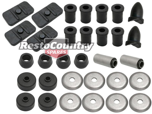 Holden Rear Suspension Rubber Bush Kit Pad + Bump + Shackle HT HG Ute / Van - BKR1016