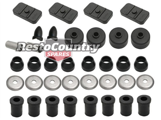 Holden Rear Suspension Rubber Bush Kit Pad + Bump + Shackle HT HG Monaro - BKR1017