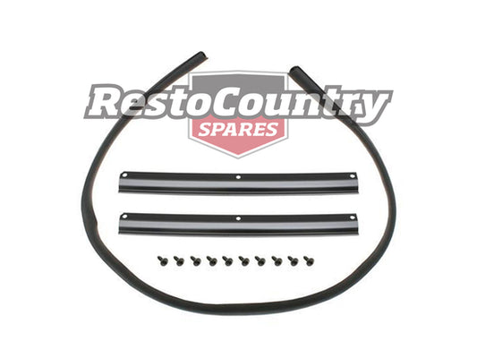 Holden Bonnet Firewall Lacing Rubber Strip + Retainer Plates + Screws HQ wind - BL111A
