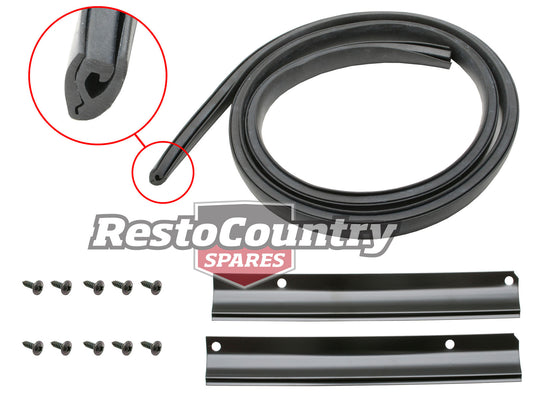 Holden Bonnet Firewall Lacing Rubber Strip + Retainer Plates +Screws HJ HX HZ WB - BL111B