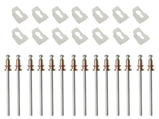 Holden Torana Clips FRONT Door + 1/4 Belt Moulding Kit LC LJ rivet chrome trim - BMC1015