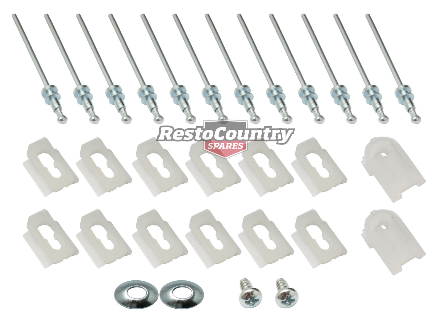 Holden Torana Rear Door Belt Moulding Clip Set LC LJ chrome trim - BMC1015A