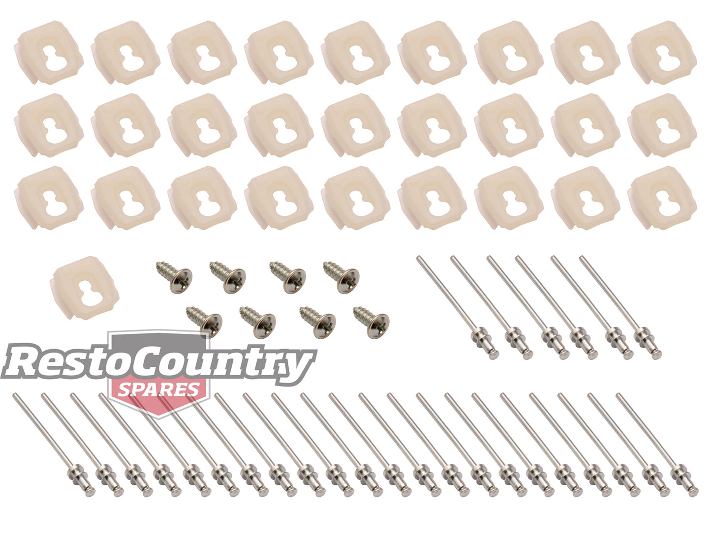 Holden Clips Wheel Arch Moulding x4 Kit HK HT HG rivet screw chrome trim - BMC1020